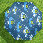 Cute Aliens in UFOs - Semi-Automatic Foldable Umbrella (Model U12) Semi-Automatic Foldable Umbrella (U12)