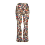 Watercolour Books High Waist Crossover Tummy Control Flare Leggings High Waist Flare Leggings Printed Offshore Reading