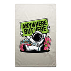 Astronaut, Anywhere But Here - AS Colour Tea Towel Cream One Size Tea Towel Printed In Australia Space