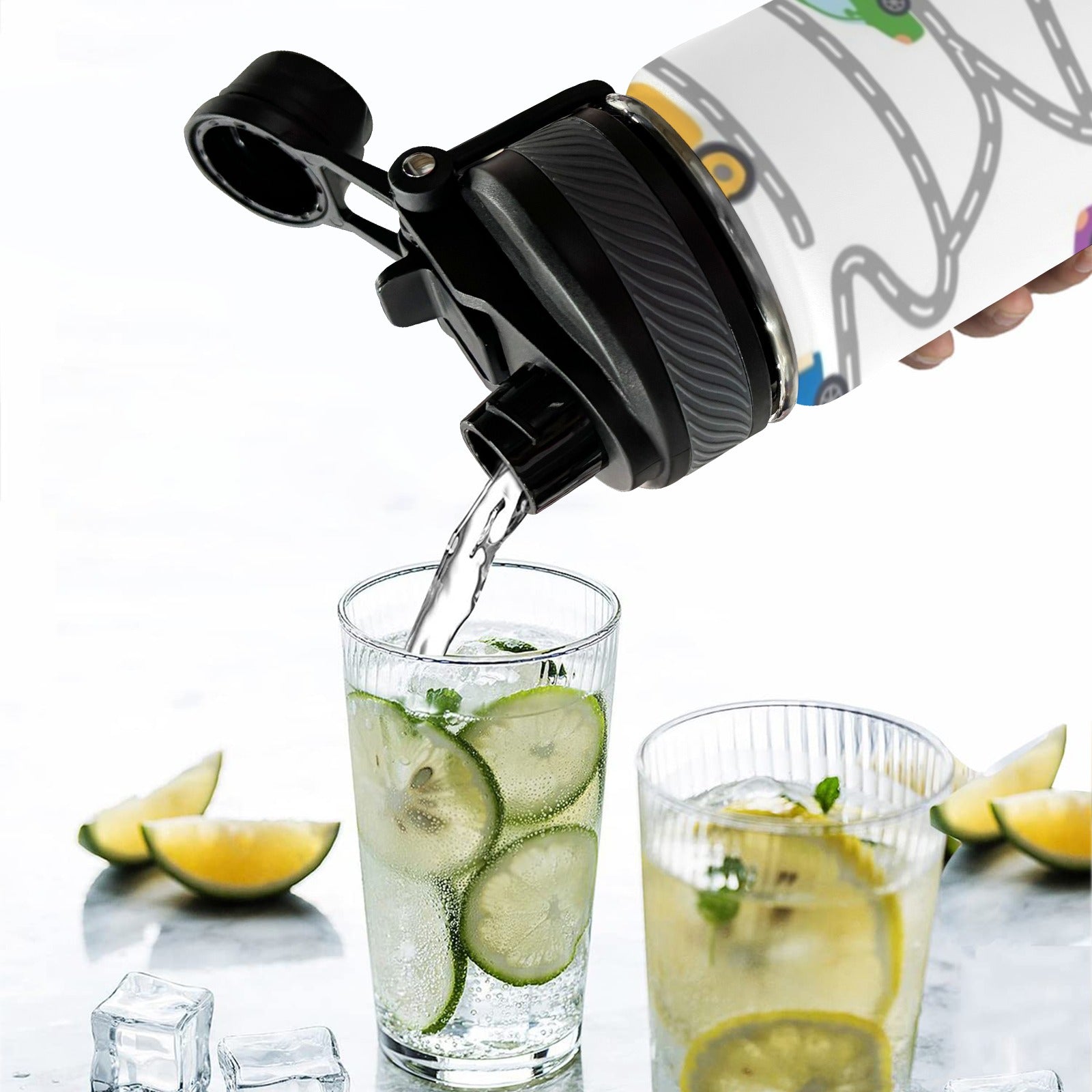 On The Road - Insulated Water Bottle with Dual-Use Lid (18oz) Insulated Water Bottle with Dual-Use Lid (18oz) Printed Offshore