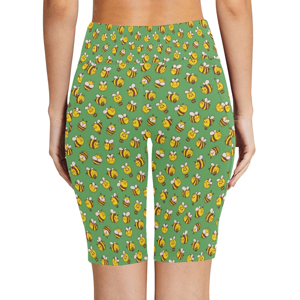 Busy Bees Women's Bike Shorts With Side Pockets
