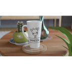 Personalise Giraffe Name White Latte 17oz Ceramic Mug Personalised Latte Mug animal customise Globally Fulfilled Name