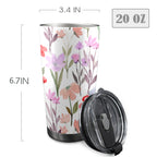 Floral Watercolour - 20oz Mobile Tumbler with Lid (Black Lock) 20oz Travel Mug Plants Printed Offshore