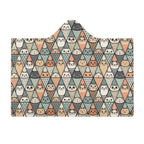 Diamond Cat Pattern Kids Hooded Blanket 100cm x 130cm Kids Hooded Blanket animal Printed Offshore