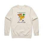 Pineapple Pizza - AS Colour Stencil Crew Ecru Sweatshirt Food Printed In Australia