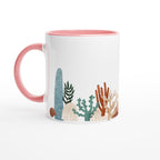 Coral Garden - White 11oz Ceramic Mug with Colour Inside Ceramic Pink Colour 11oz Mug Environment Globally Fulfilled