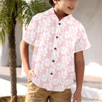 Pink Hawaiian Floral Junior Kids Hawaiian Shirt