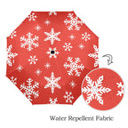 Red Snowflakes, Christmas - Semi-Automatic Foldable Umbrella (Model U12) Semi-Automatic Foldable Umbrella (U12)