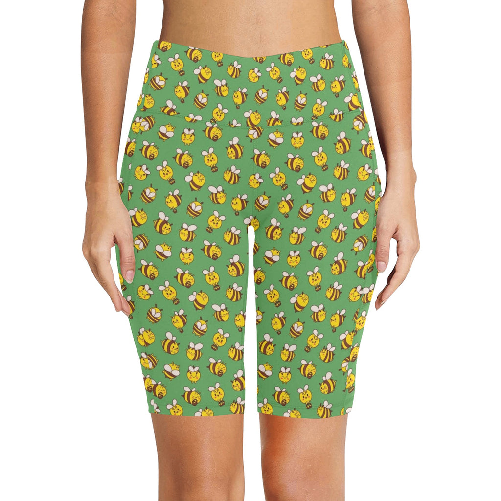 Busy Bees Women's Bike Shorts With Side Pockets