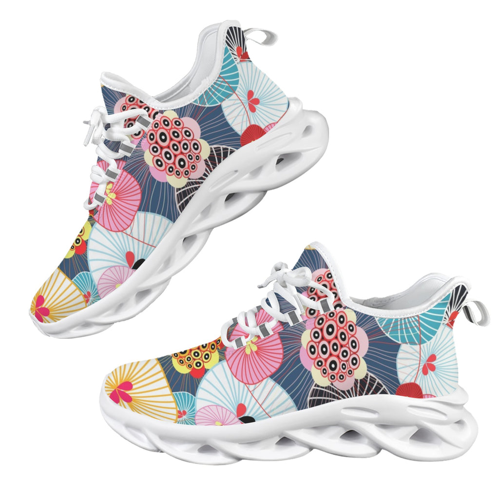 Abstract Floral Women's Twisted Sole Sneakers