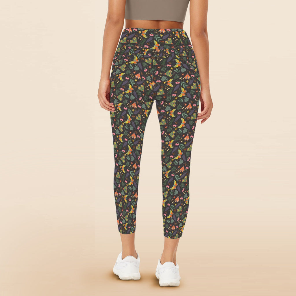 Dark Butterfly Women's High Waist Pockets Yoga Leggings Women's High Waist Pockets Yoga Leggings animal Printed Offshore
