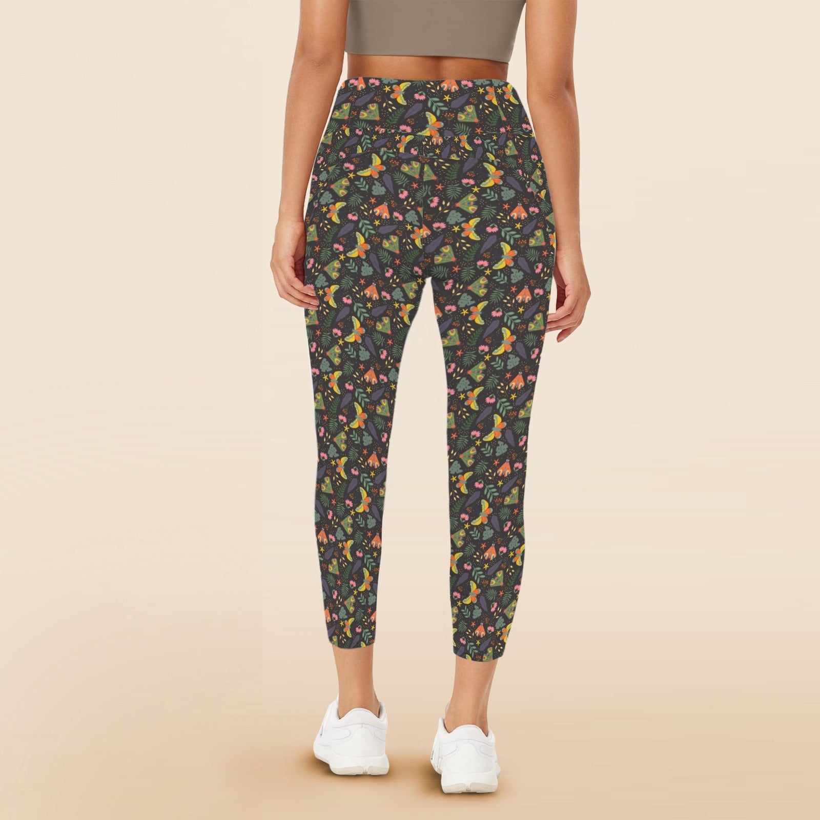 Dark Butterfly - Women's High Waist Pockets Yoga Leggings