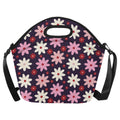 Pink Daisy Neoprene Lunch Bag/Large (Model 1669) One Size Neoprene Lunch Bag Plants Printed Offshore