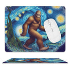 Big Foot Starry Night Leather Mouse Pad white One size Leather Mouse Pad Printed Offshore Sci Fi