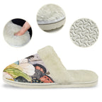 Butterfly Wings Women's Fur Trim Thick-Sole Indoor Slippers Women's Fur Trimmed Slippers animal Printed Offshore
