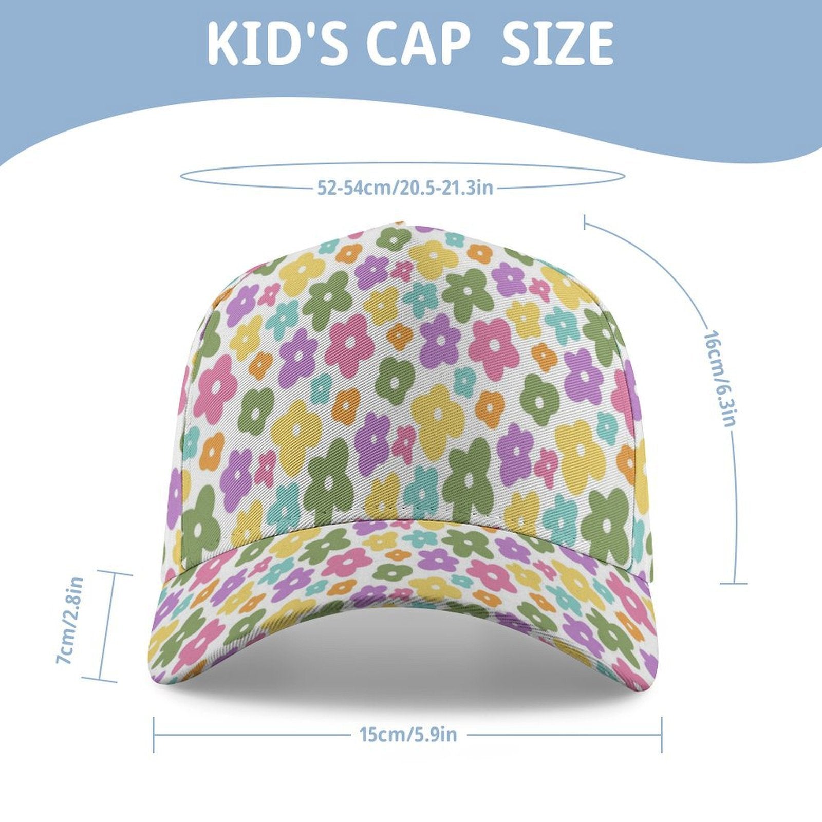 Pastel Flowers Kids Baseball Cap