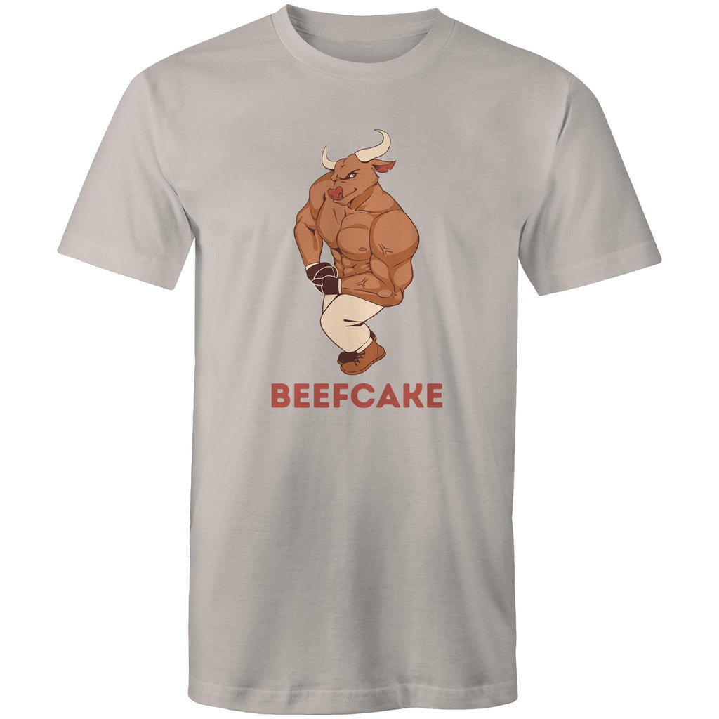 Beefcake - Mens T-Shirt Light Grey Mens T-shirt Fitness Printed In Australia
