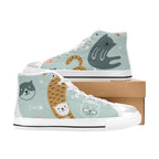 Cat Stretch - Kids High Top Canvas Shoes