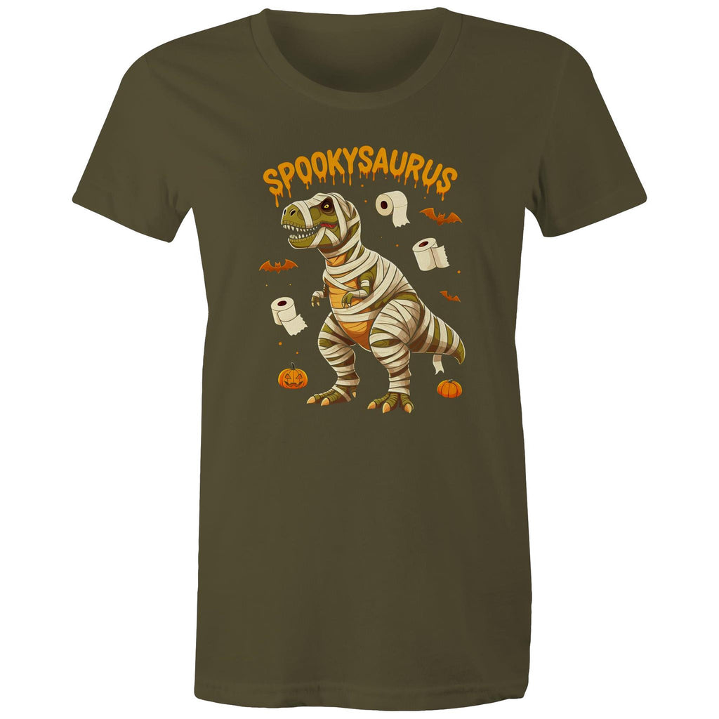 Spookysaurus, Halloween Dinosaur - Womens T-shirt Army Womens T-shirt Halloween Printed In Australia