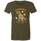 Spookysaurus, Halloween Dinosaur - Womens T-shirt Army Womens T-shirt Halloween Printed In Australia