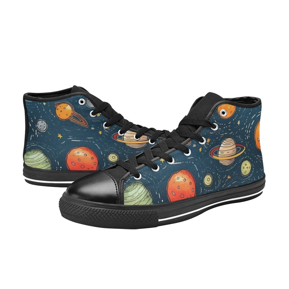 Galaxy - Men's High Top Canvas Shoes
