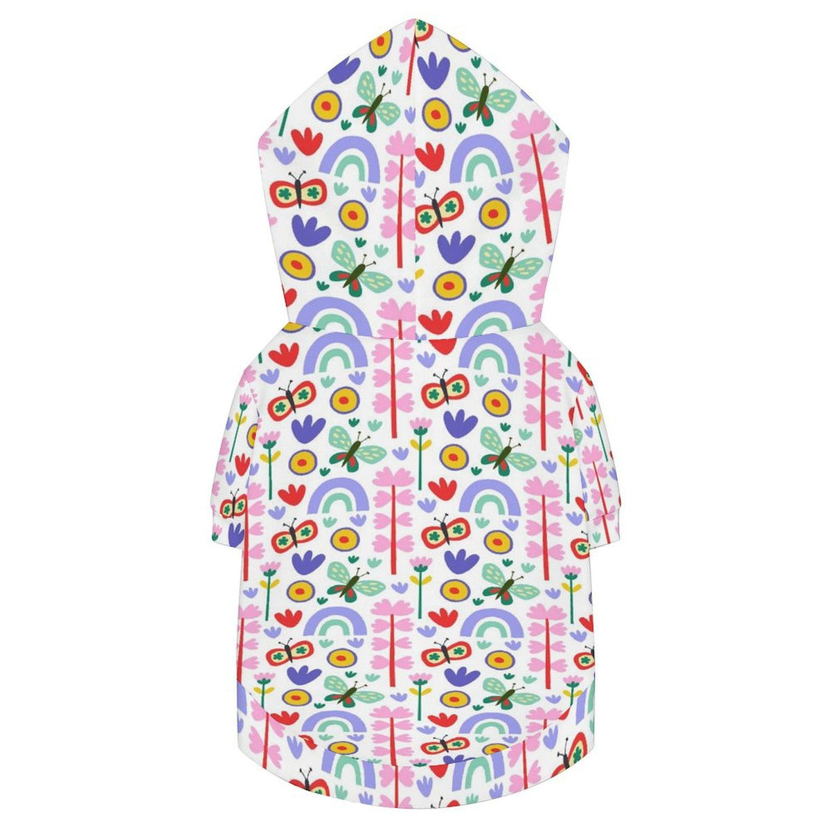 Rainbows And Butterflies Pet Hoodie (Small Size)