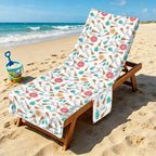 Ukulele Beach Chair Towel Cover with Side Pockets