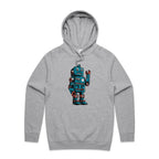 Robot - Mens Hoodie Grey Marle Mens Hoodie Printed In Australia Sci Fi