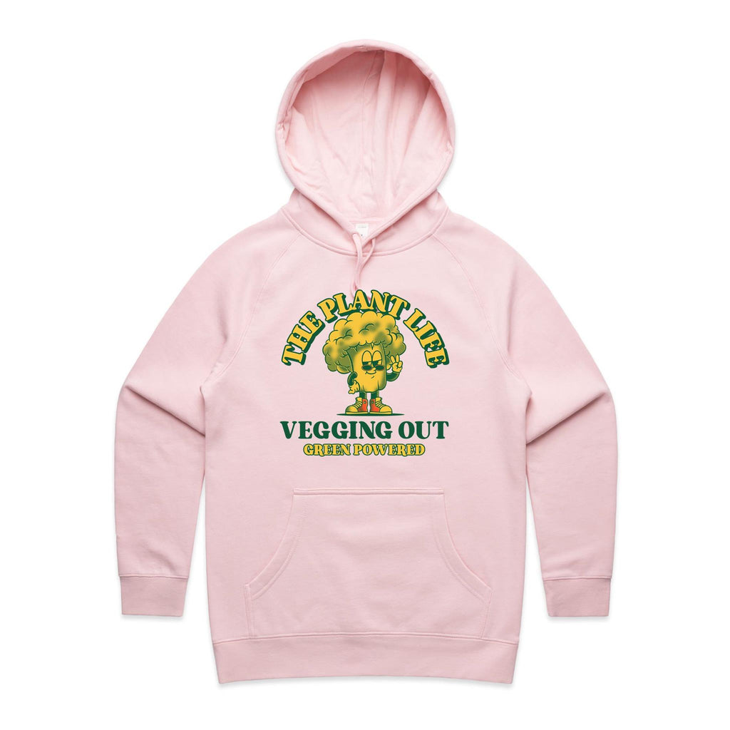 The Plant Life, Vegetarian - Womens Hoodie Pink Womens Hoodie Food Printed In Australia