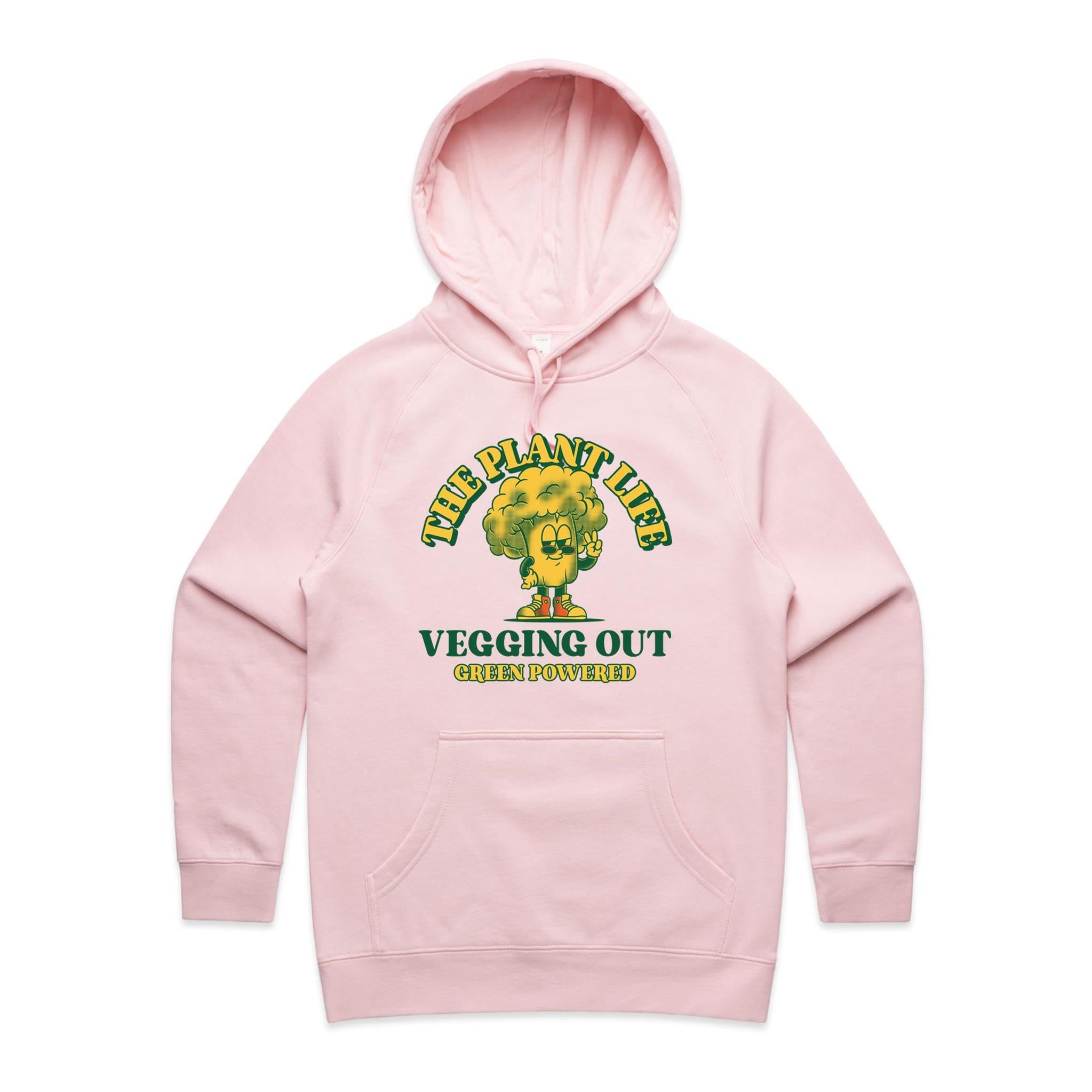 The Plant Life, Vegetarian - Womens Hoodie Pink Womens Hoodie Food Printed In Australia