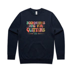 Bookmarks Are For Quitters - AS Colour Stencil Crew Sweatshirt Navy Sweatshirt Printed In Australia Reading