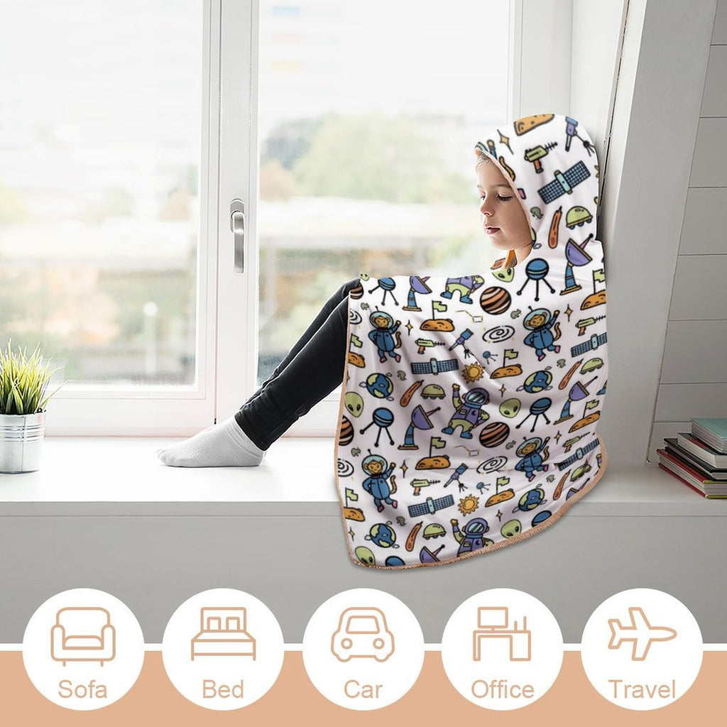 All About Space Kids Hooded Blanket 100cm x 130cm