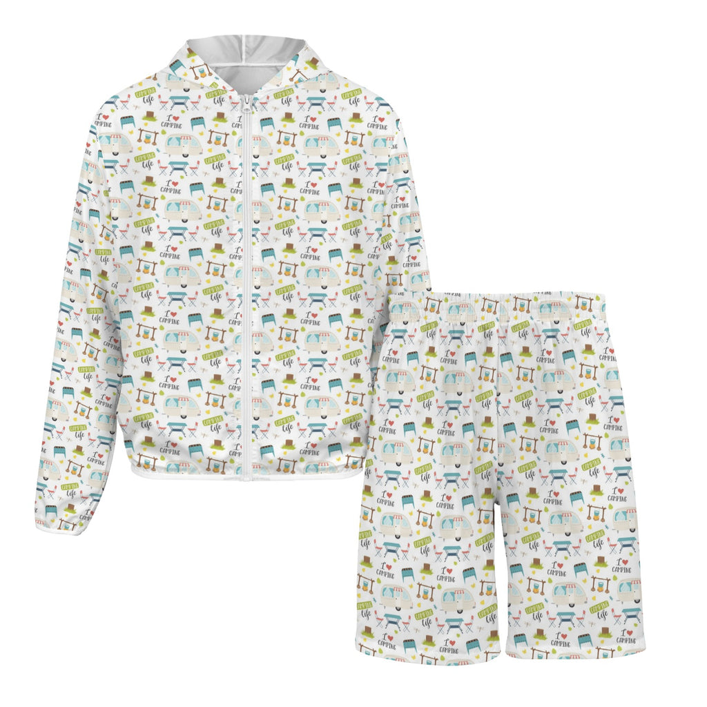 Camping Life Men's Lightweight Sun Hoodie & Shorts Set Men's Lightweight Sun Hoodie & Shorts Printed Offshore