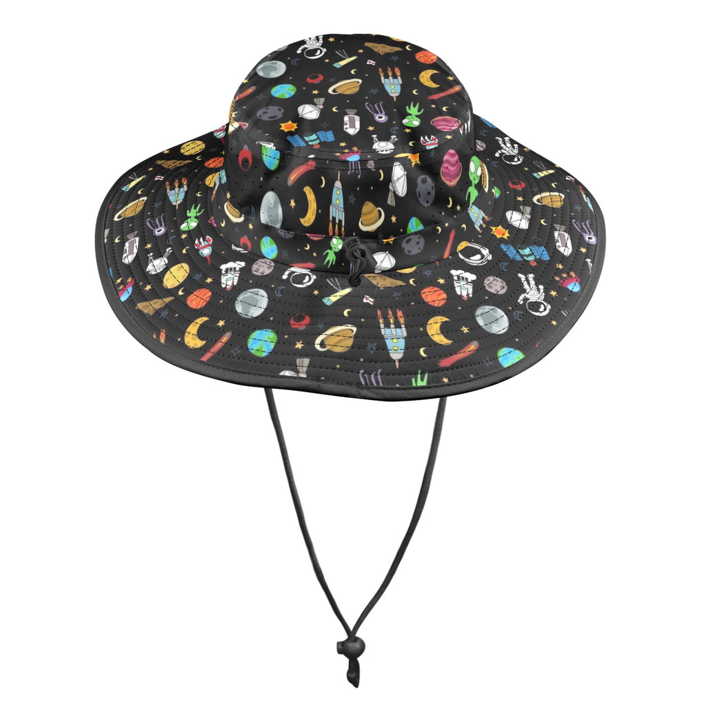 Fun Space Wide Brim Bucket Hat Wide Brim Bucket Hat Printed Offshore Space
