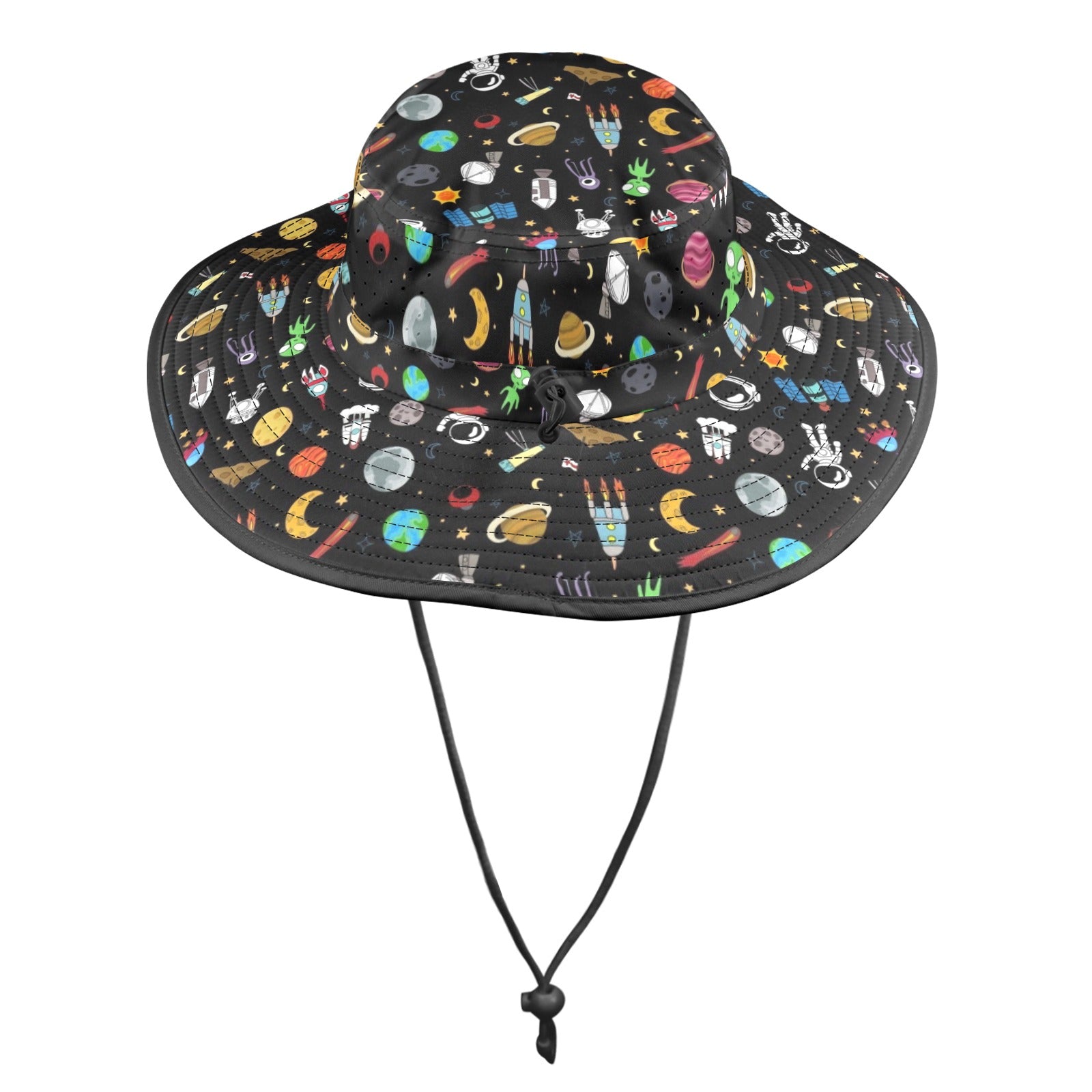 Fun Space Wide Brim Bucket Hat Wide Brim Bucket Hat Printed Offshore Space
