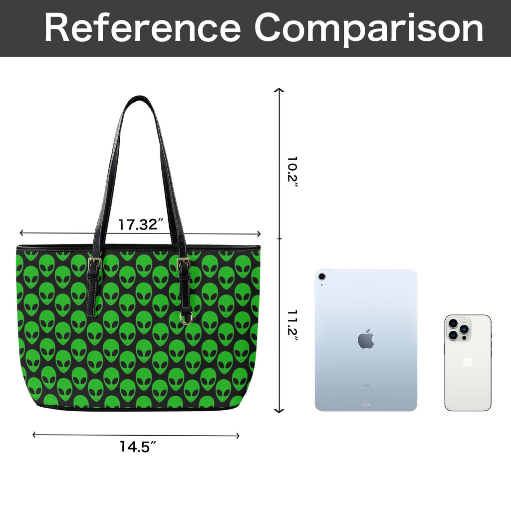 Aliens - Leather Tote Bag-Large