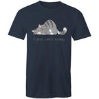 Cat, I Just Can't Today - Mens T-Shirt Navy Mens T-shirt animal Printed In Australia