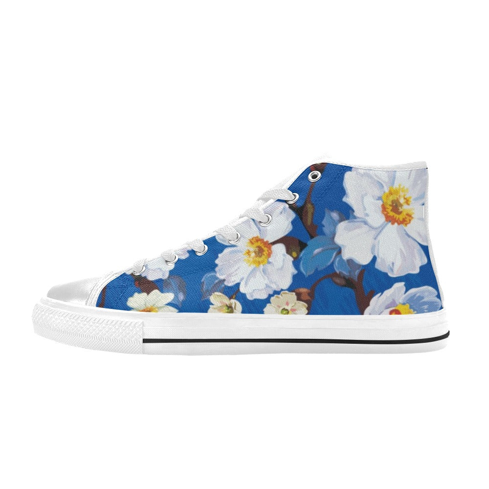 Watercolour Blossoms - Women's High Top Canvas Shoes