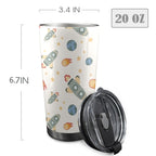 Rockets 20oz Mobile Tumbler with Lid (Black Lock) 20oz Travel Mug Printed Offshore Space