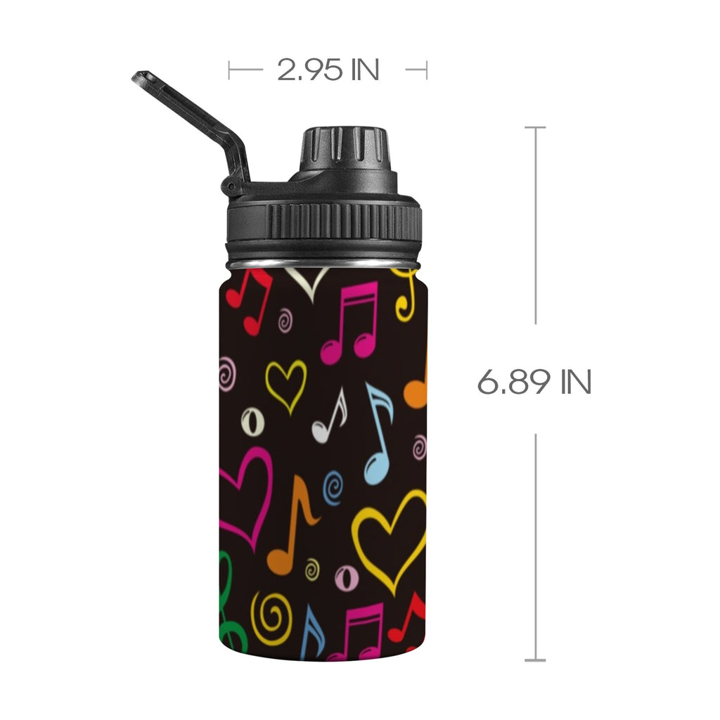 Musical Notes Kids Water Bottle with Chug Lid (12 oz) One Size Kids Water Bottle with Chug Lid Music Printed Offshore