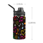 Musical Notes Kids Water Bottle with Chug Lid (12 oz) One Size Kids Water Bottle with Chug Lid Music Printed Offshore