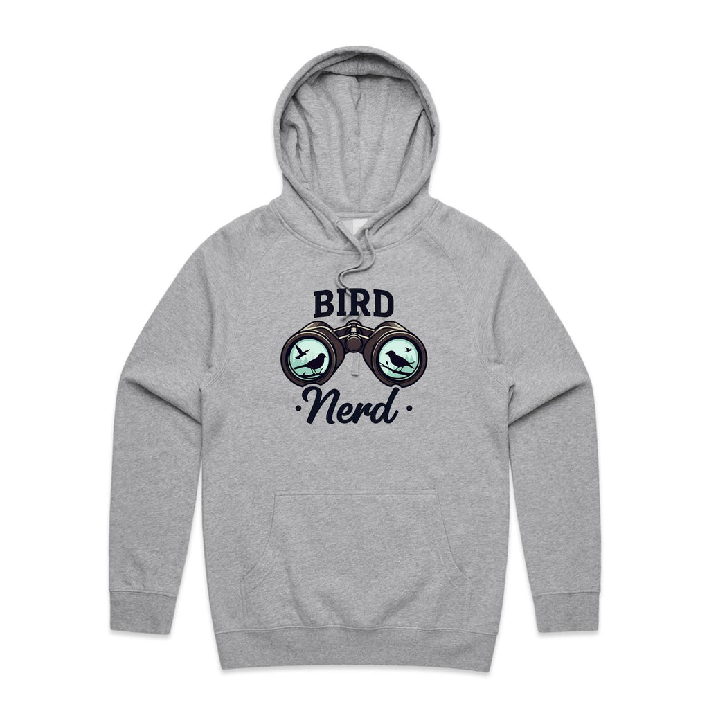 Bird Nerd - Mens Hoodie Grey Marle Mens Hoodie animal Printed In Australia