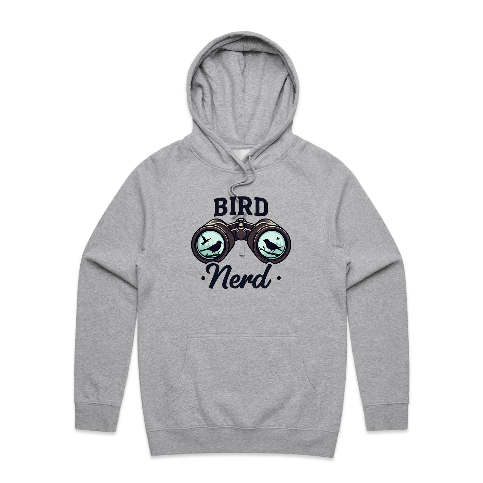 Bird Nerd - Mens Hoodie Grey Marle Mens Hoodie animal Printed In Australia