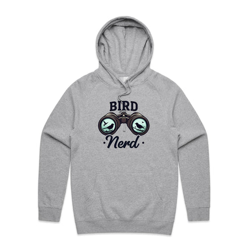 Bird Nerd - Mens Hoodie Grey Marle Mens Hoodie animal Printed In Australia