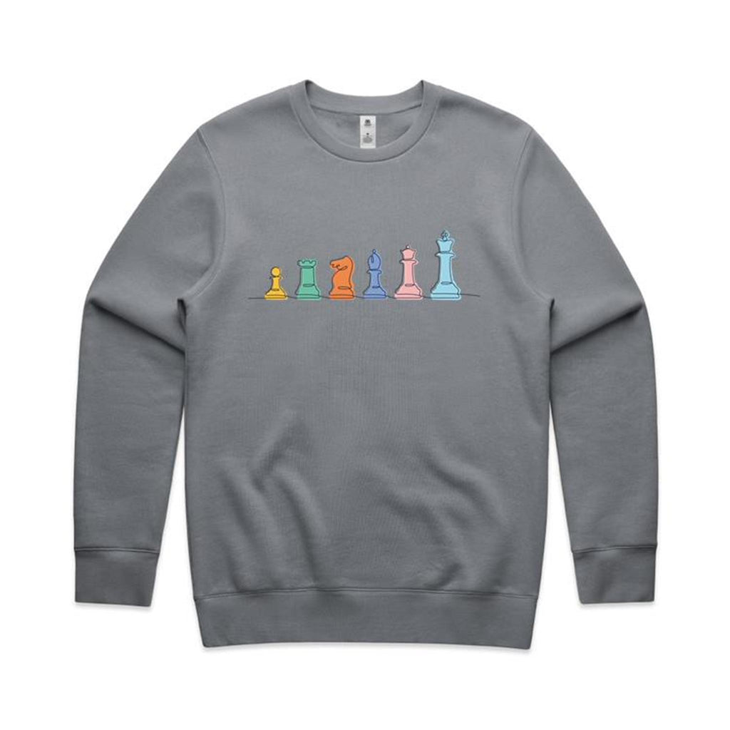 Chess - AS Colour Stencil Crew Sweatshirt Gravel Sweatshirt Chess Games Printed In Australia
