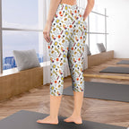 Super Dog Women's High Waist Pocket Capri Yoga Leggings Women's High Waist Capri Yoga Leggings animal comic Printed Offshore