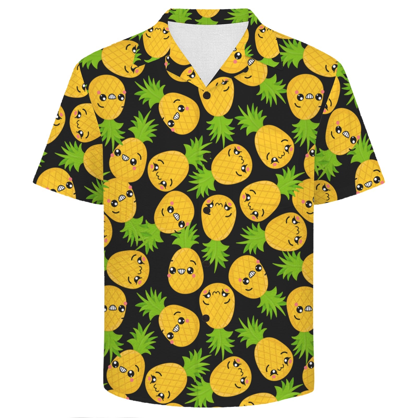 Cool Pineapples Men's Crinkle Hawaiian Shirt