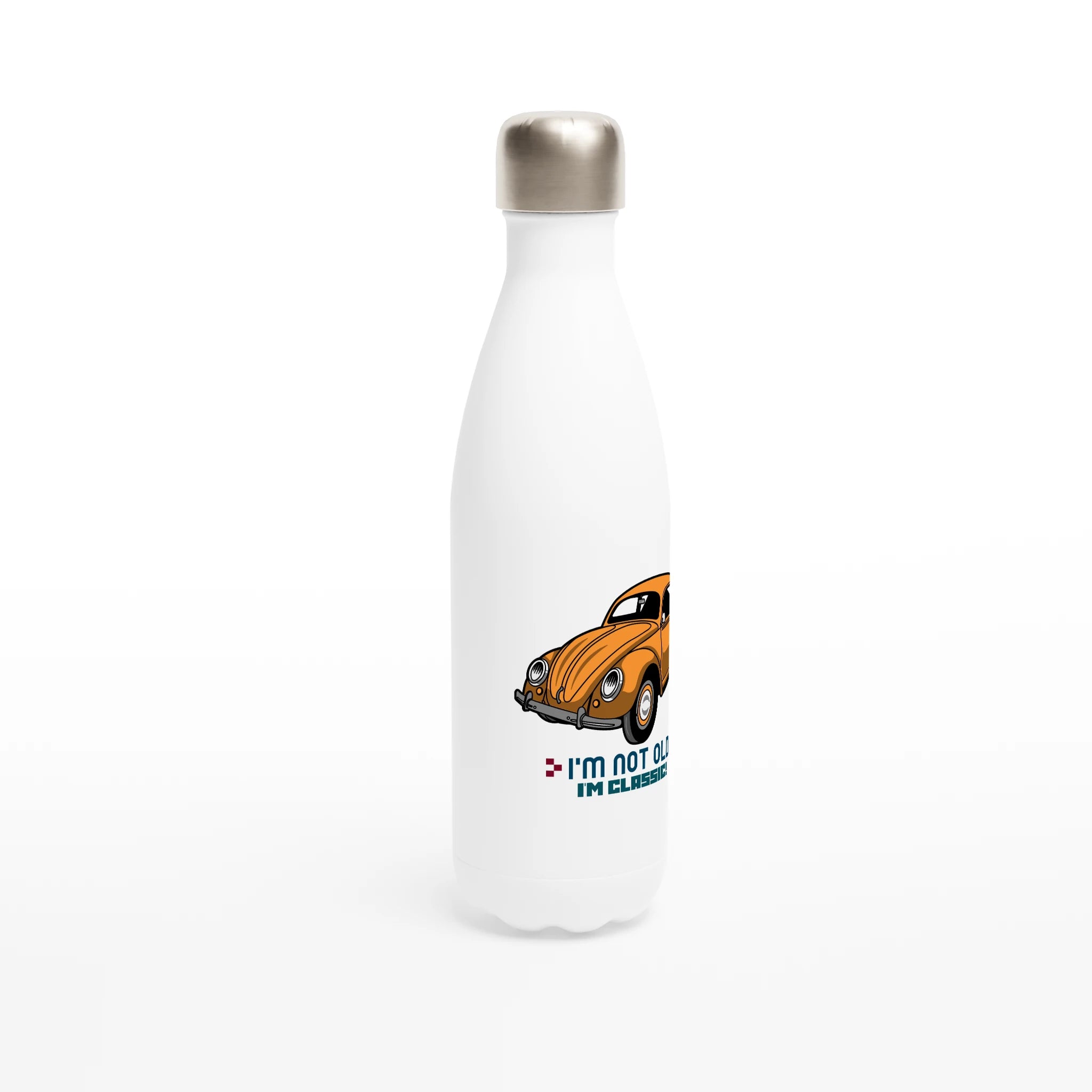 I'm Not Old, I'm Classic, Car - White 17oz Stainless Steel Water Bottle White Water Bottle Globally Fulfilled Retro