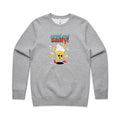Sweet And Salty, Ice-Cream And Fries AS Colour Stencil Crew Sweatshirt Grey Marle Sweatshirt Food Printed In Australia