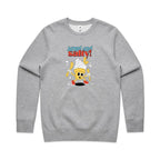 Sweet And Salty, Ice-Cream And Fries - AS Colour Stencil Crew Grey Marle Sweatshirt Food Printed In Australia